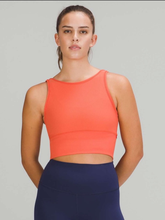lululemon athletica Tops - Lululemon Ribbed Power Pivot Reversible Wear Tank Top Warm Coral Size 4 Small